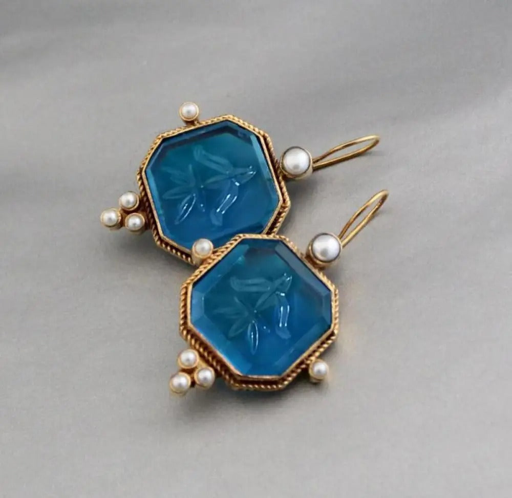 Elisa | Handgefertigte Vintage-Ohrringe mit edler Perle und Stein
